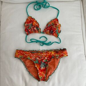 Luli Fama Fiesta De Flores Crystallized Bikini Set